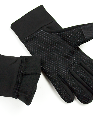 Спортивні чорні рукавиці highway l сенсорні, осінь, зима, для активного відпочинку чи вело3 фото
