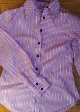 Сиреневая блузка рубашка в полоску италия jaeger2 фото