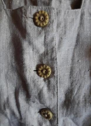 Вінтажне дизайнерське плаття в етно бохо стилі  з льону старовинне10 фото