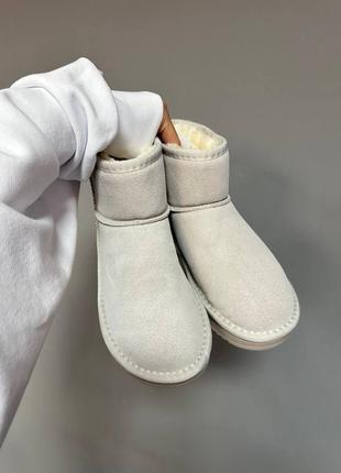 Женские угги ugg ultra mini cream leather3 фото