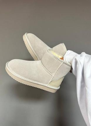 Женские угги ugg ultra mini cream leather6 фото