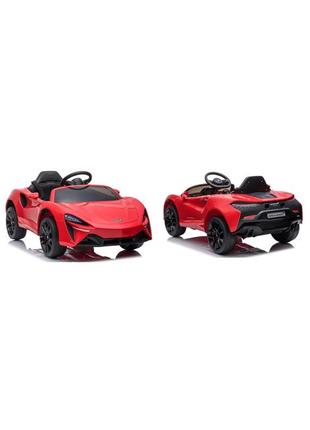 Спортивный детский электромобиль с кожаными сиденьями и рулем bambi m 5030eblr-3 красный