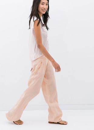 Льняные брюки zara s