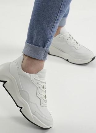 Жіночі, шкіряні кросівки *ecco chunky sneakers*