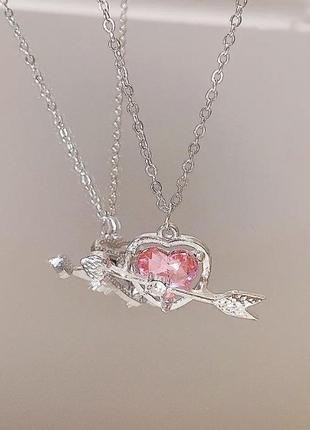 Стильна трендова підвіска цепочка ланцюжок сердечко