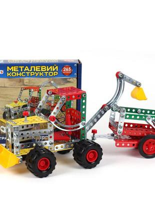Конструктор металевий трактор з причепом технок, арт 4876