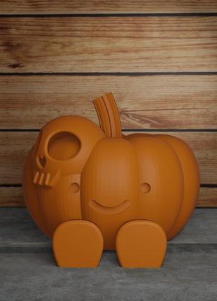 Тыква на хеллоуин с ножками и головой инопланетянина (12010070204)