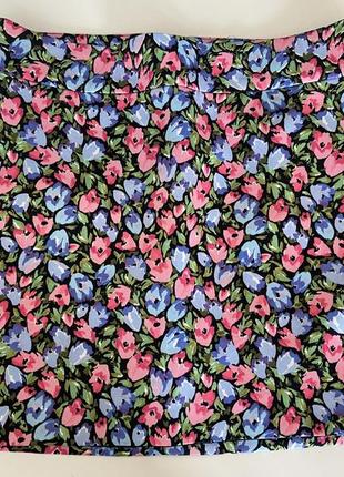 Юбка,юбка мини zara,цветочный принт2 фото