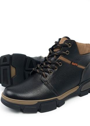 Фирменные мужские зимние ботинки натуральная кожа + молния braxton3 фото