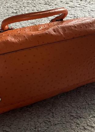 Шкіряна оригінальна сумка michael kors hamilton orange7 фото
