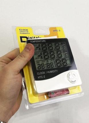 Термометр-гигрометр htc-2 с часами и выносным датчиком температуры6 фото