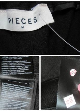 Бесподобные стильные элегантные модные чёрные брюки высокая посадка pieces10 фото