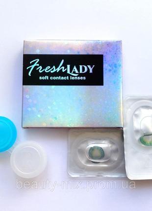 Цветные зеленые линзы без диоптрий фрешледи freshlady3 фото