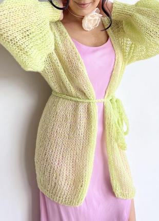 Базовый кардиган оверсайз из шерсти альпака