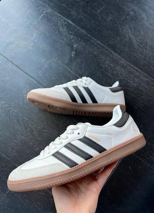 Женские кроссовки adidas samba low white black