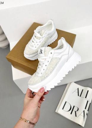 Кросівки // ab, білий, натуральна шкіра