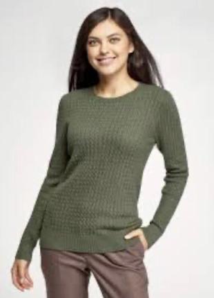 Зеленые женские перейти свитеры, джемперы размер м , крупной вязки