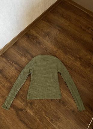 Зеленые женские перейти свитеры, джемперы размер м , крупной вязки6 фото