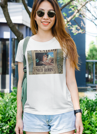 Футболка с оригинальным принтом "one piece ван-пес разысканная открытка nico robin нико робин"