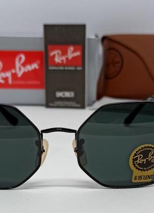 Ray ban 1972 очки унисекс солнцезащитные ромбовидные чёрные в черном металле линзы стекло2 фото