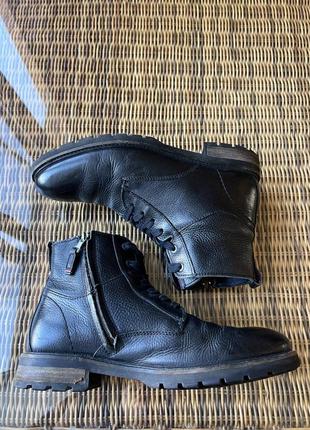 Шкіряні черевики tommy hilfiger оригінальні чорні сині5 фото