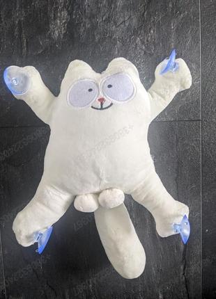 Іграшка кіт саймона на присосках колір білий1 фото