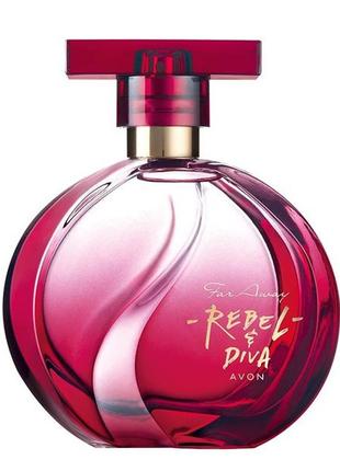 Парфумна вода avon far away rebel & diva, 50 мл