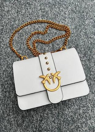 Женская сумка из эко-кожи pinko gold пинко, брендовая сумка маленькая через плечо