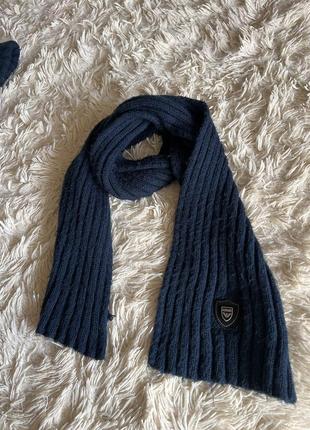 Шапка+шарф набор зимний для мальчика классный стильный бумбон натуральный мех классный5 фото