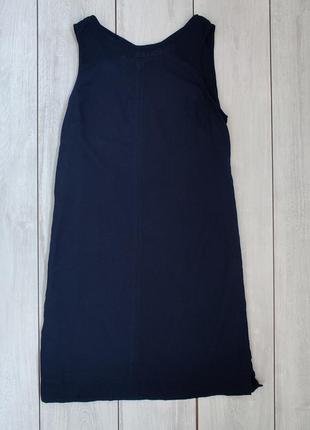 Качественное прямое синее льняное платье с вискозой 12-14 р3 фото