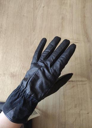 Стильные женские кожаные  перчатки,  германия. размер l ( 7 ).3 фото