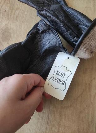 Стильные женские кожаные  перчатки,  германия. размер l ( 7 ).7 фото
