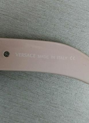 Versace очки кошечки женские солнцезащитные в розово бежевой прозрачной оправе5 фото