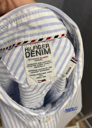 Полосатая рубашка от бренда tommy hilfiger denim4 фото