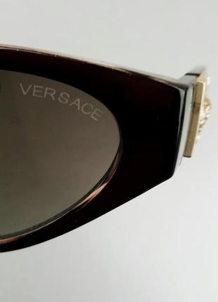 Versace очки кошечки женские солнцезащитные коричневые8 фото
