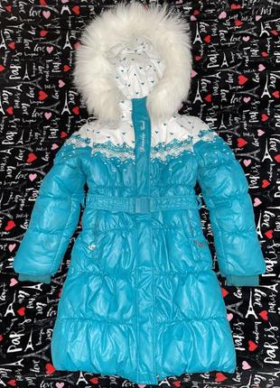 Зимова куртка пальто donilo дівчинці 8-9 років
