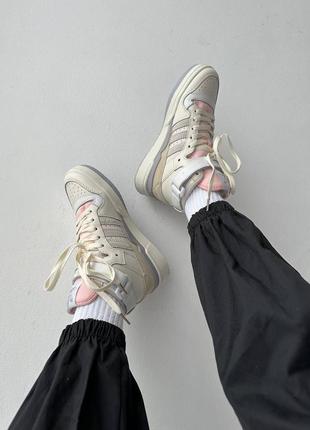 Кроссовки adidas forum «84 high cream / pink3 фото