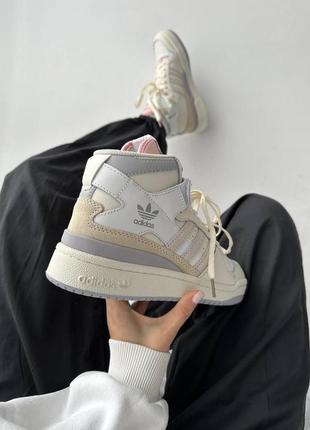 Кроссовки adidas forum «84 high cream / pink9 фото