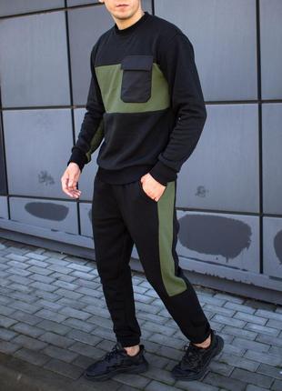 Теплі спортивні костюми з вставками в наявності в 3 кольорах