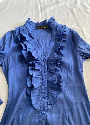 Блузка рубашка с рюшами винтаж ретро аниме y2k гранж2 фото