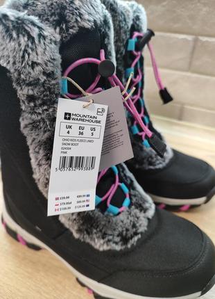 Сапоги зимние mountain warehouse, размер 36, по по потолку 23,5см7 фото