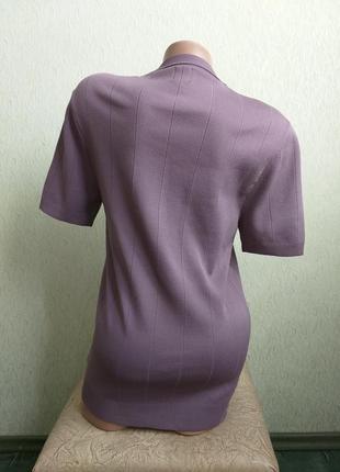 Теплая футболка. джемпер. пуловер. гольф. пыльный фиолетовый, бургунди, сиреневый.5 фото