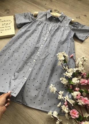 Літнє плаття-сорочка вільного крою, плаття в смужку5 фото