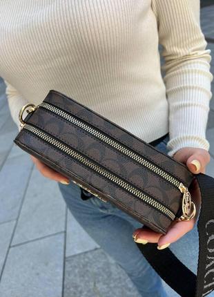 Женская сумка из эко-кожи coach коач, брендовая сумка-клатч маленькая через плечо6 фото