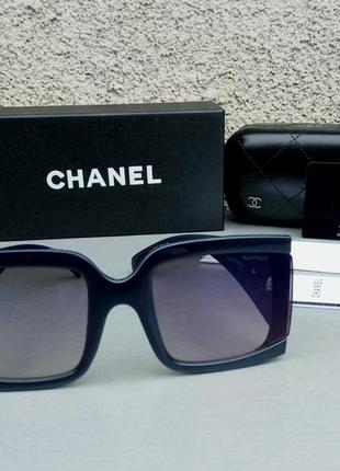 Окуляри в стилі chanel жіночі сонцезахисні окуляри великі квадратні сині2 фото