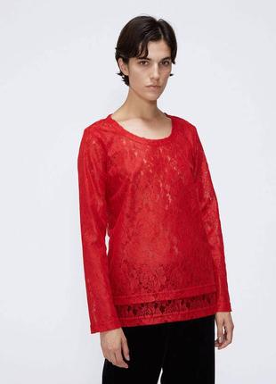 Мереживна сорочка/топ comme des garçons long sleeve lace shirt