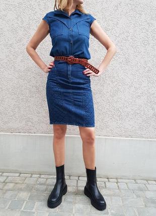 Новая модная джинсовая юбка,винтаж