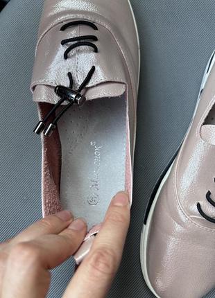 Розовые перламутровые туфли, сменная обувь4 фото