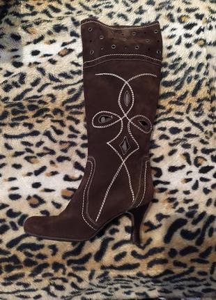 Продам шикарные итальянские замшевые сапоги