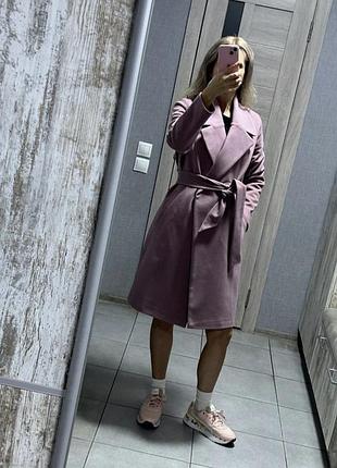 Пальто с поясом, демисезон